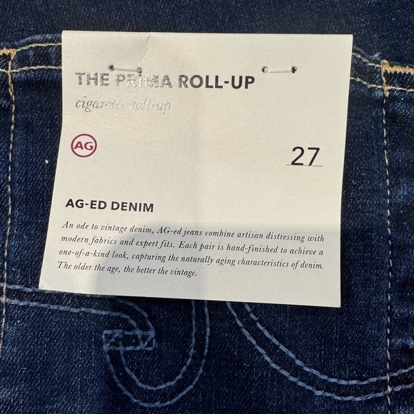 AG Adriano Goldschmied NWT Prima Roll Up Distressed Skinny Jeans size 27 - Picture 7 of 9